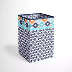 Bacati - Liam Kilim Aqua/Orange/Navy Collapsible Laundry Hamper