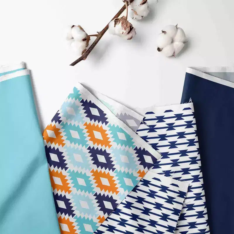 Bacati - Liam Kilim Aqua/Orange/Navy Panier à Linge Pliable