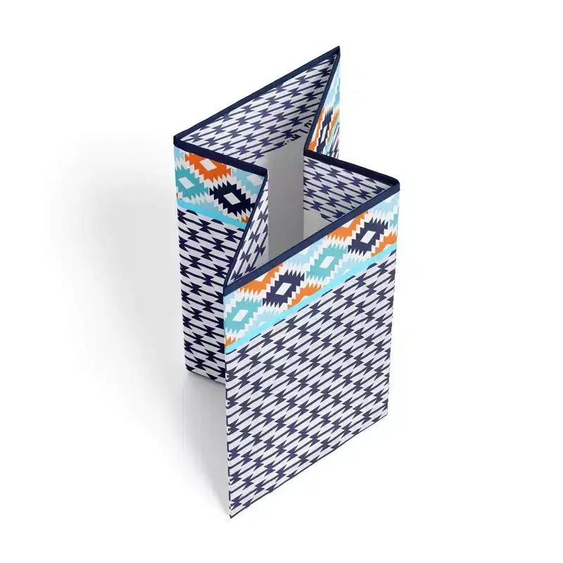 Bacati - Liam Kilim Aqua/Orange/Navy Panier à Linge Pliable