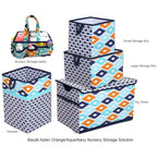 Bacati - Liam Kilim Aqua/Orange/Navy Panier à Linge Pliable