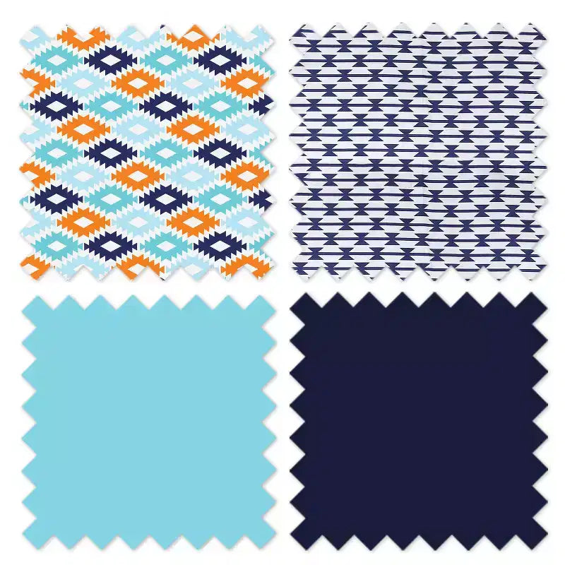 Bacati - Liam Kilim Aqua/Orange/Navy Panier à Linge Pliable