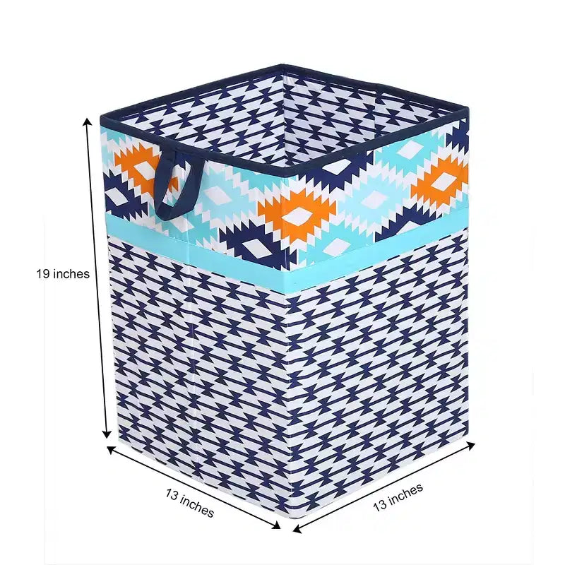Bacati - Liam Kilim Aqua/Orange/Navy Panier à Linge Pliable