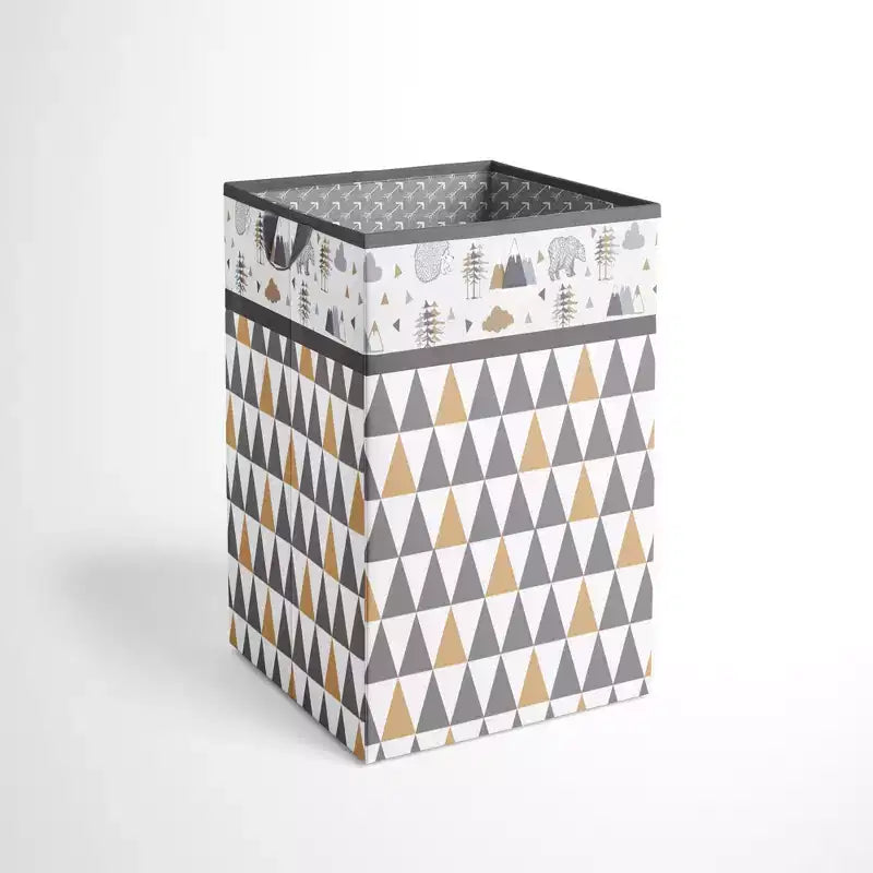 Bacati - Woodlands Gray/Beige Neutral Collapsible Laundry Hamper