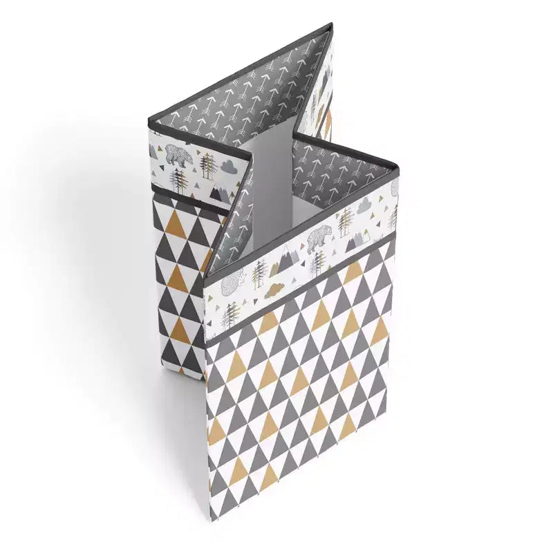 Bacati - Panier à Linge Pliable Neutre Gris/Beige Woodlands