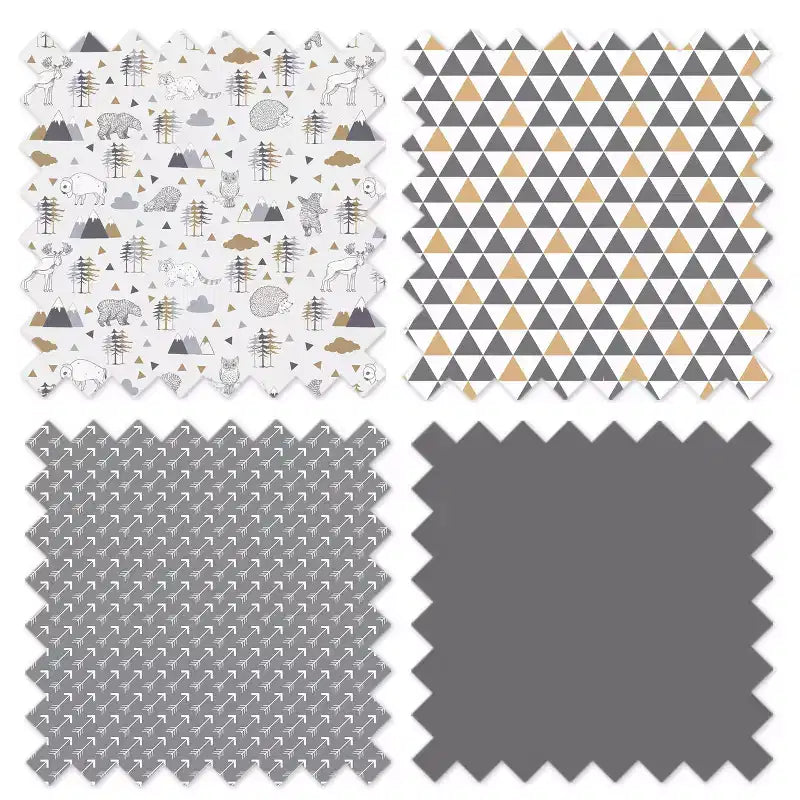 Bacati - Panier à Linge Pliable Neutre Gris/Beige Woodlands