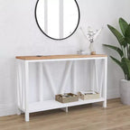 Merrick Lane Table console moderne en bois composite style ferme avec entretoises en bois et étagère inférieure