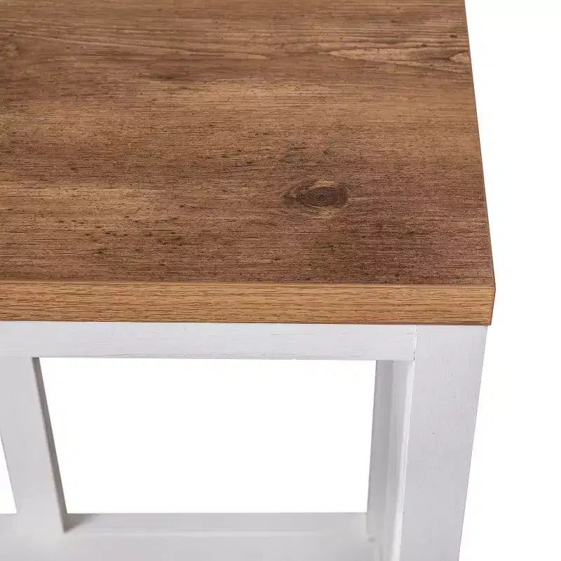 Merrick Lane Table console moderne en bois composite style ferme avec entretoises en bois et étagère inférieure