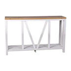 Merrick Lane Table console moderne en bois composite style ferme avec entretoises en bois et étagère inférieure
