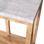 Merrick Lane Table console moderne en bois composite style ferme avec entretoises en bois et étagère inférieure