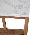 Merrick Lane Table console moderne en bois composite style ferme avec entretoises en bois et étagère inférieure