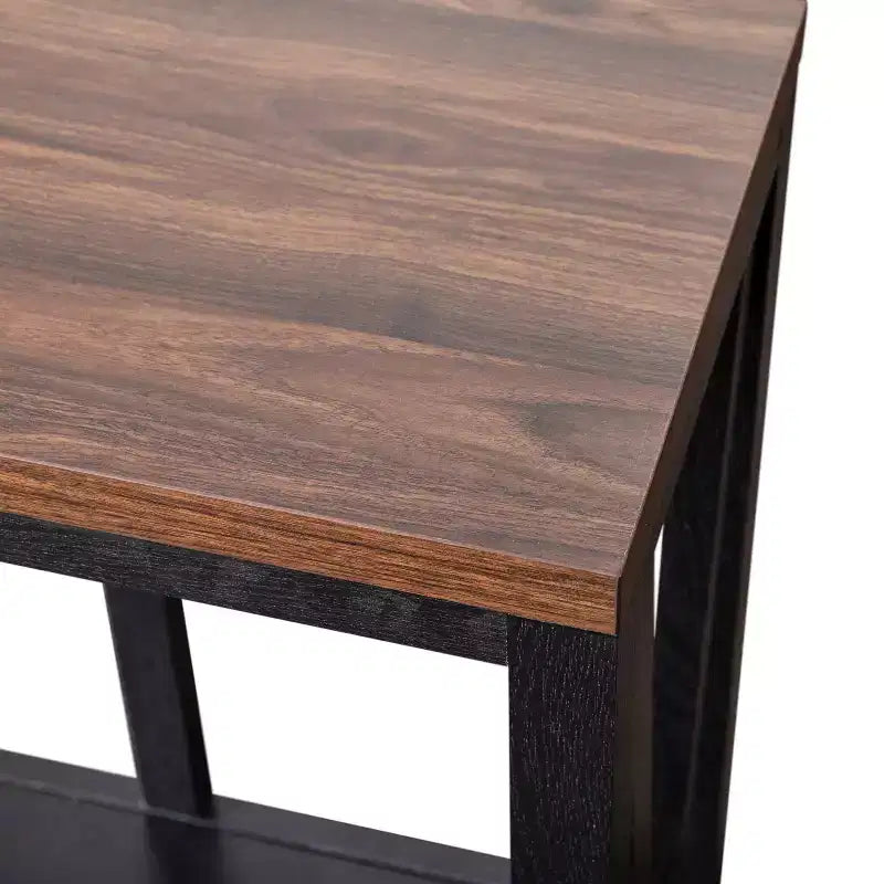 Merrick Lane Table console moderne en bois composite style ferme avec entretoises en bois et étagère inférieure