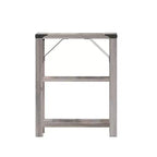 Table d'appoint Merrick Lane moderne style « ferme » en bois composite avec deux étagères et accents en acier thermolaqué