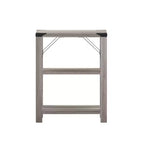 Table d'appoint Merrick Lane moderne style « ferme » en bois composite avec deux étagères et accents en acier thermolaqué