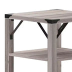 Table d'appoint Merrick Lane moderne style « ferme » en bois composite avec deux étagères et accents en acier thermolaqué