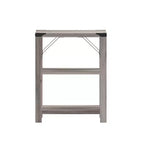 Table d'appoint Merrick Lane moderne style « ferme » en bois composite avec deux étagères et accents en acier thermolaqué