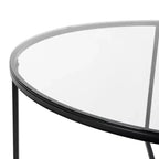 Table basse Emma et Oliver Glass Living Room avec cadre en métal entrecroisé