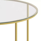 Table basse Emma et Oliver Glass Living Room avec cadre en métal entrecroisé