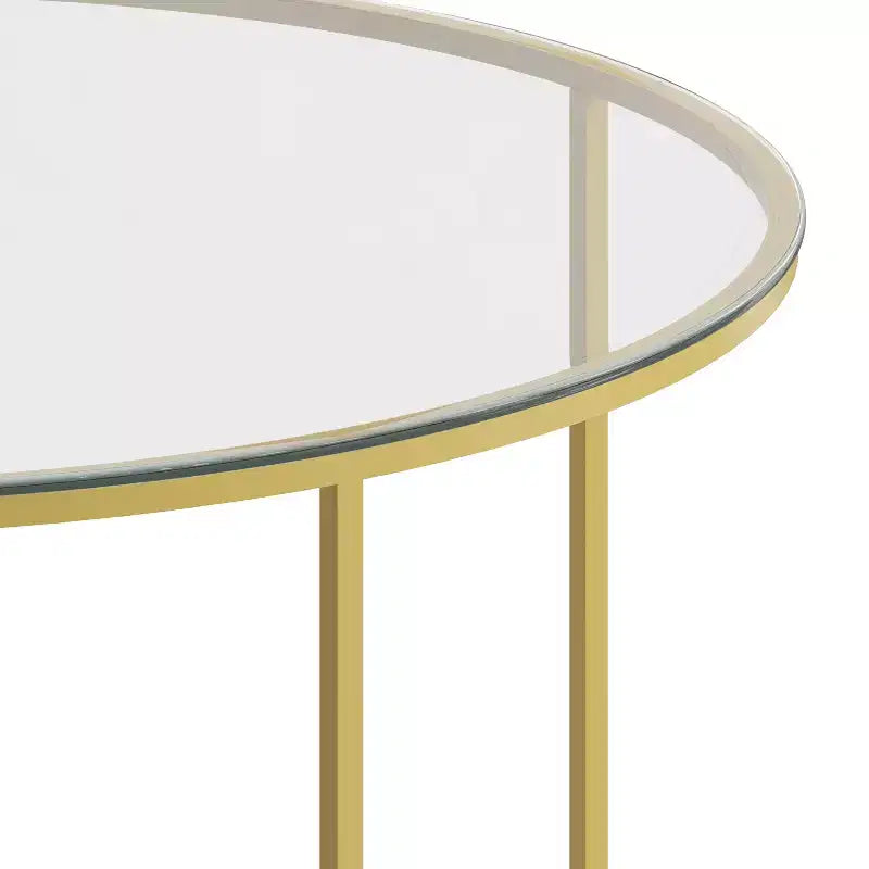 Table basse Emma et Oliver Glass Living Room avec cadre en métal entrecroisé