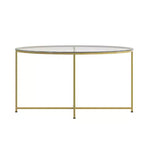 Table basse Emma et Oliver Glass Living Room avec cadre en métal entrecroisé