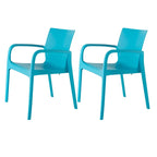 Chaise de salle à manger empilable avec accoudoirs Alissa, en résine, tout temps, lot de 2
