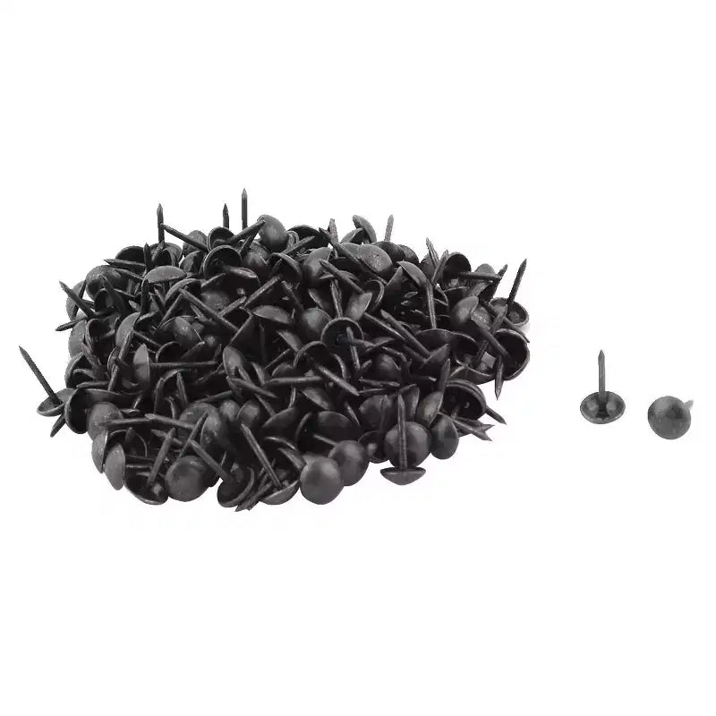 Unique Bargains Table Sofa Metal Round Head Thumb Tack Nails 0.28 x 0.5 Black 200 Pcs