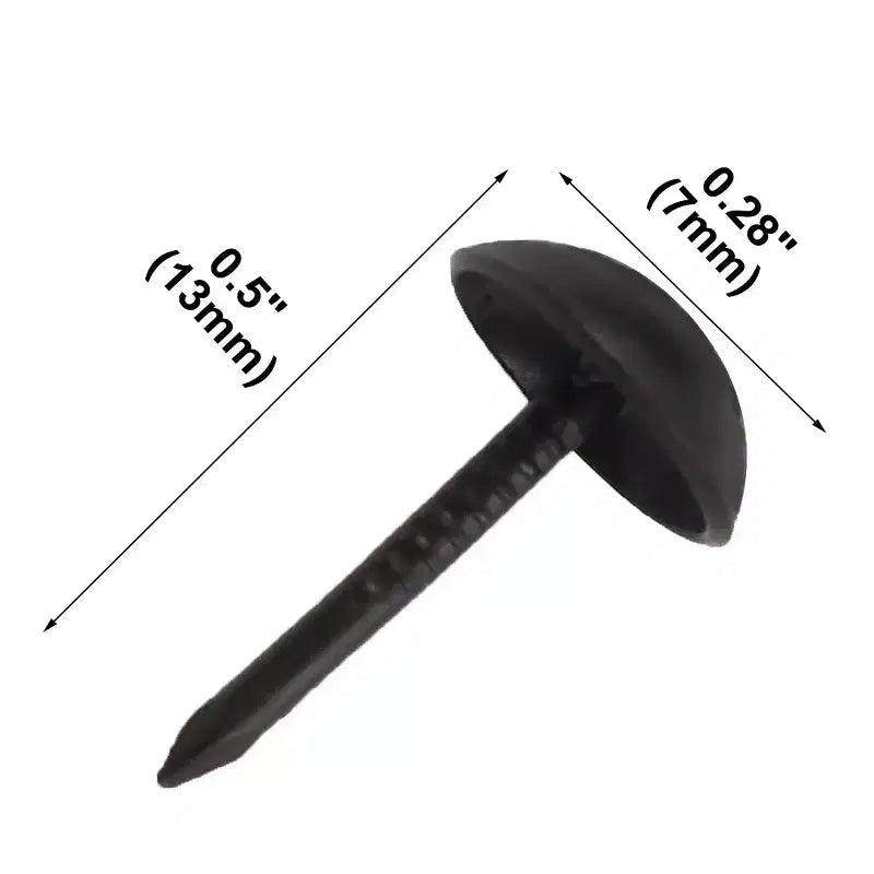 Clous de Tapissier Ronds à Tête Métallique pour Canapé Table Unique Bargains 0,28 x 0,5 Noir 200 Pièces