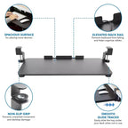 Mount-It! Tiroir coulissant pour clavier sous le bureau | Plateforme coulissante pour clavier et souris sous le bureau | Tiroir rétractable | Aucun assemblage de vis ou de rayures