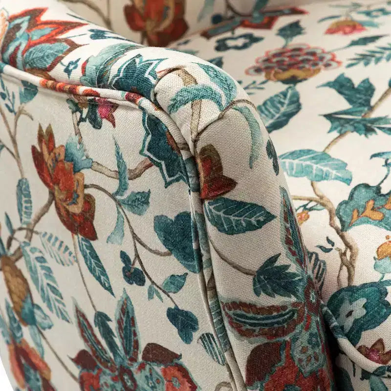 Lot de 2 fauteuils de salon confortables Nikolaus avec motif floral | ART OF LIVING DESIGNS-ROUGE