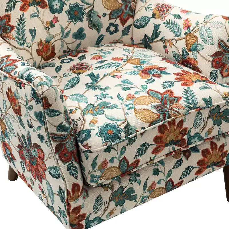 Lot de 2 fauteuils de salon confortables Nikolaus avec motif floral | ART OF LIVING DESIGNS-ROUGE