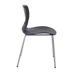 Emma et Oliver Lot de 5 chaises empilables ergonomiques en polypropylène très résistantes avec support lombaire et cadre en acier, capacité de 350 kg