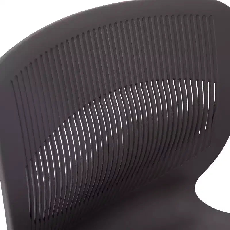 Emma et Oliver Lot de 5 chaises empilables ergonomiques en polypropylène très résistantes avec support lombaire et cadre en acier, capacité de 350 kg