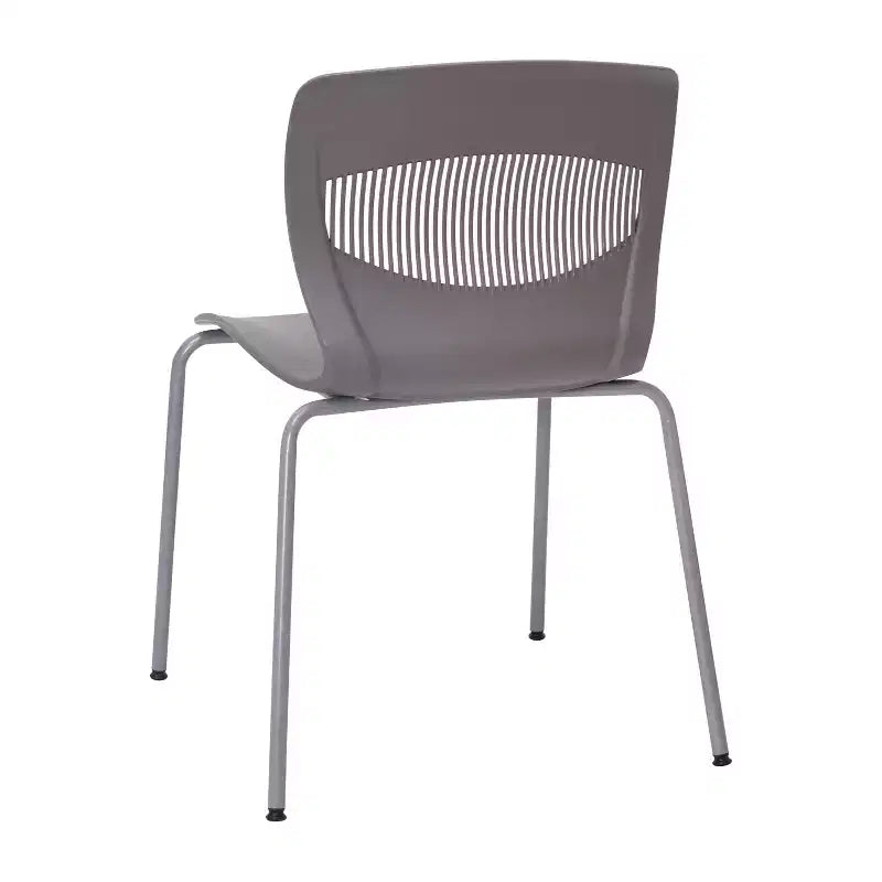 Emma et Oliver Lot de 5 chaises empilables ergonomiques en polypropylène très résistantes avec support lombaire et cadre en acier, capacité de 350 kg