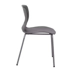 Emma et Oliver Lot de 5 chaises empilables ergonomiques en polypropylène très résistantes avec support lombaire et cadre en acier, capacité de 350 kg