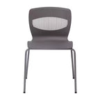 Emma et Oliver Lot de 5 chaises empilables ergonomiques en polypropylène très résistantes avec support lombaire et cadre en acier, capacité de 350 kg