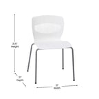 Emma et Oliver Lot de 5 chaises empilables ergonomiques en polypropylène très résistantes avec support lombaire et cadre en acier, capacité de 350 kg