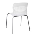 Emma et Oliver Lot de 5 chaises empilables ergonomiques en polypropylène très résistantes avec support lombaire et cadre en acier, capacité de 350 kg