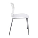 Emma et Oliver Lot de 5 chaises empilables ergonomiques en polypropylène très résistantes avec support lombaire et cadre en acier, capacité de 350 kg