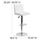 Lot de 2 tabourets de bar contemporains en vinyle à hauteur réglable Emma et Oliver avec dossier et base chromée