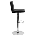 Lot de 2 tabourets de bar contemporains en vinyle à hauteur réglable Emma et Oliver avec dossier et base chromée