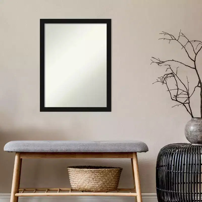 Miroir mural de salle de bain Amanti Art Avon noir étroit sans biseau