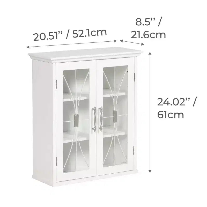Teamson Home Delaney Armoire Murale Amovible à 2 Portes 20,5 x 24, Blanche