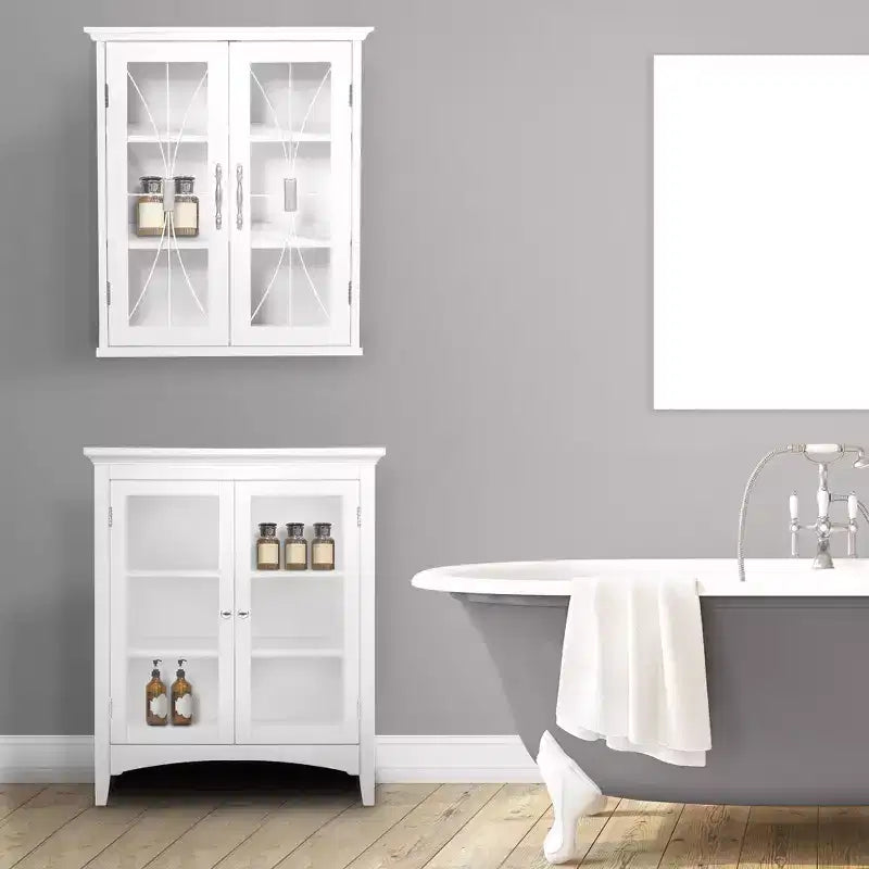 Teamson Home Delaney Armoire Murale Amovible à 2 Portes 20,5 x 24, Blanche