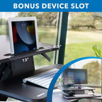 Mount-It! Rehausseur de bureau réglable en hauteur, plateau de 63,5 cm de large, bureaux convertibles assis-debout avec vérin à gaz pour la maison et le bureau