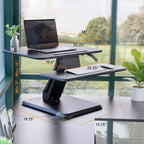 Mount-It! Rehausseur de bureau réglable en hauteur, plateau de 63,5 cm de large, bureaux convertibles assis-debout avec vérin à gaz pour la maison et le bureau
