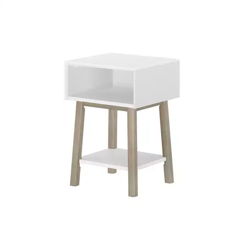 Table de chevet Max & Lily avec étagère ouverte, Table de chevet en bois massif, Table d'appoint pour chambre à coucher