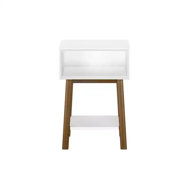 Table de chevet Max & Lily avec étagère ouverte, Table de chevet en bois massif, Table d'appoint pour chambre à coucher