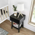 Table de chevet Max & Lily avec étagère ouverte, Table de chevet en bois massif, Table d'appoint pour chambre à coucher