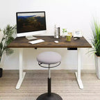 Mount-It! Bureau électrique assis-debout avec plateau – Blanc/Chêne