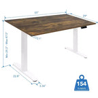 Mount-It! Bureau électrique assis-debout avec plateau – Blanc/Chêne
