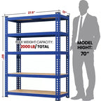 Yaheetech Étagère de rangement sans boulons à 5 niveaux Unité de rayonnage en métal